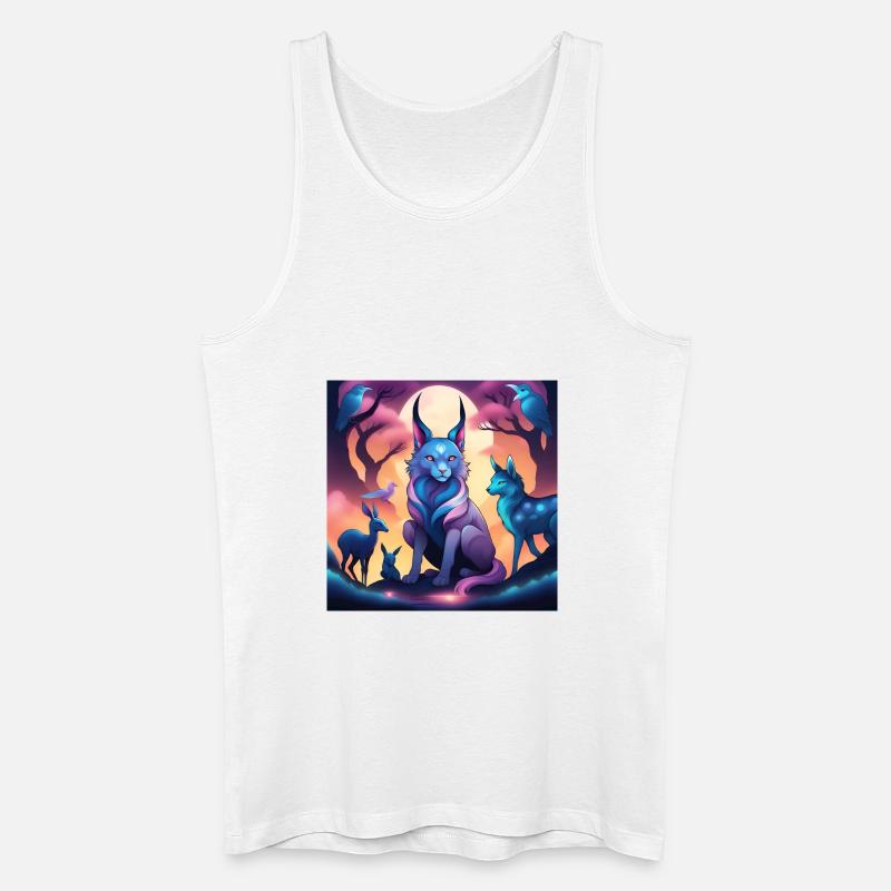 Fabelwesen Luchs - Männer Bio Tank Top - Weiß