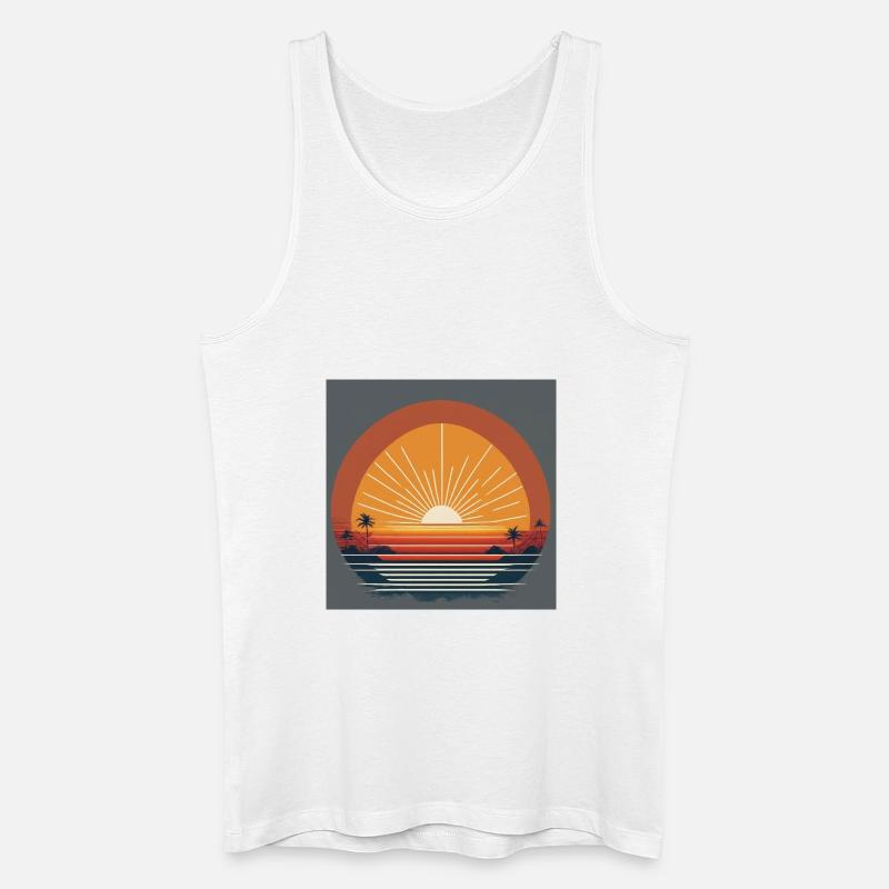Sunset - Männer Bio Tank Top - Weiß