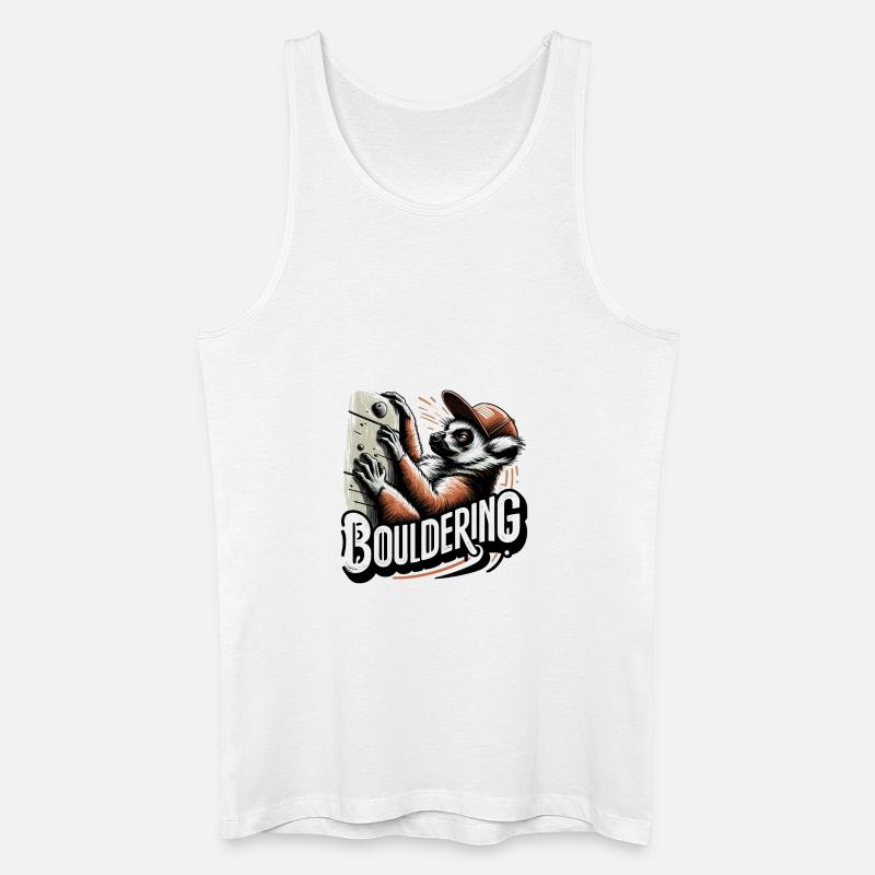 Bouldern Lemur Klettern Geschenk - Männer Bio Tank Top - Weiß