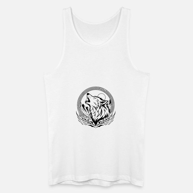Wikinger-Wolf - Männer Bio Tank Top - Weiß