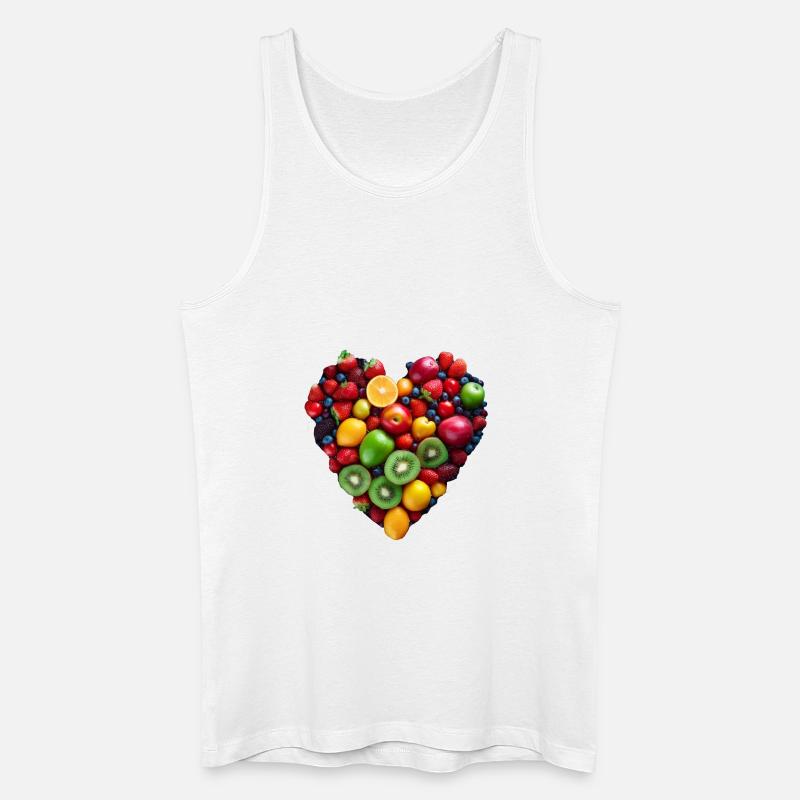 Früchte Herz - Männer Bio Tank Top - Weiß