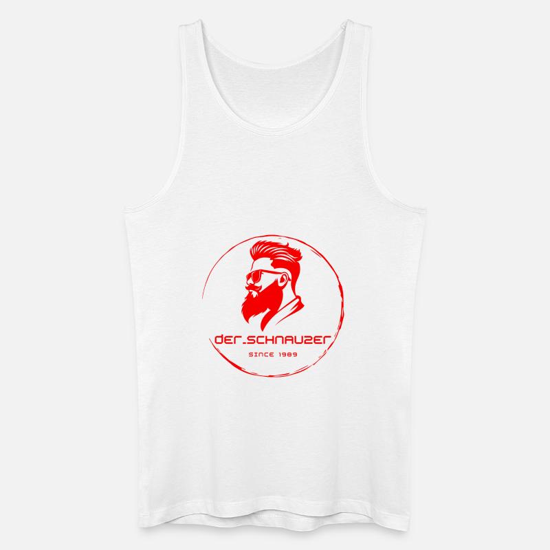 der_schnauzer rot - Männer Bio Tank Top - Weiß