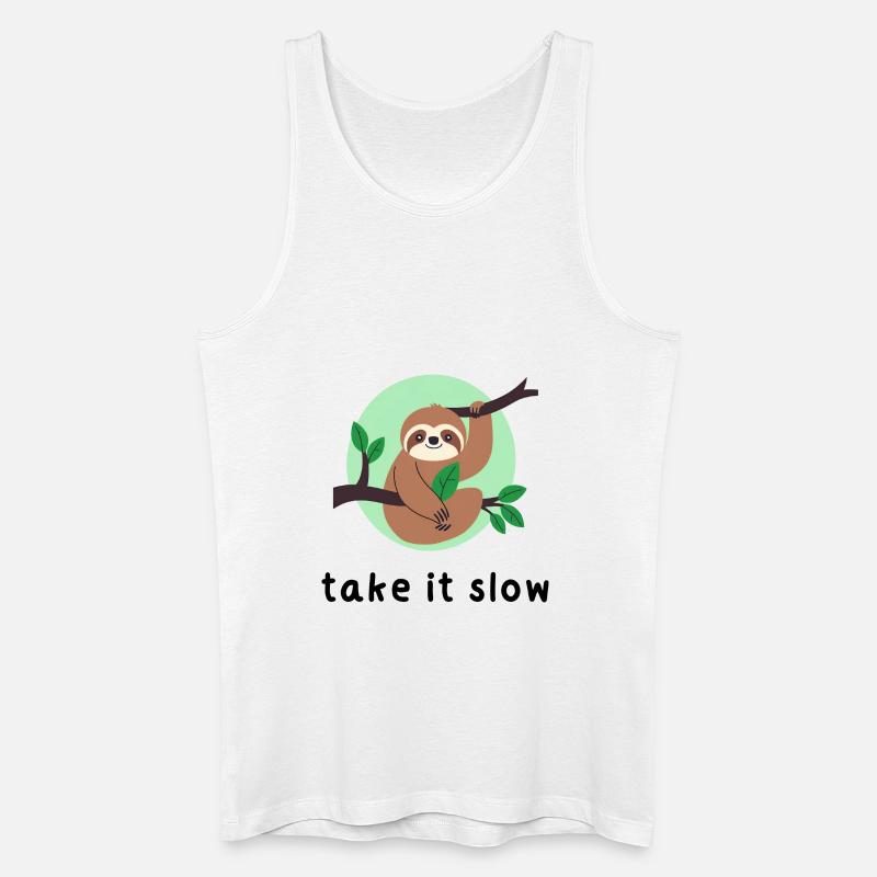 Gehen Sie es langsam an - Männer Bio Tank Top - Weiß