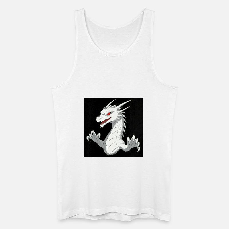 Strahlender weißer Drache - Männer Bio Tank Top - Weiß