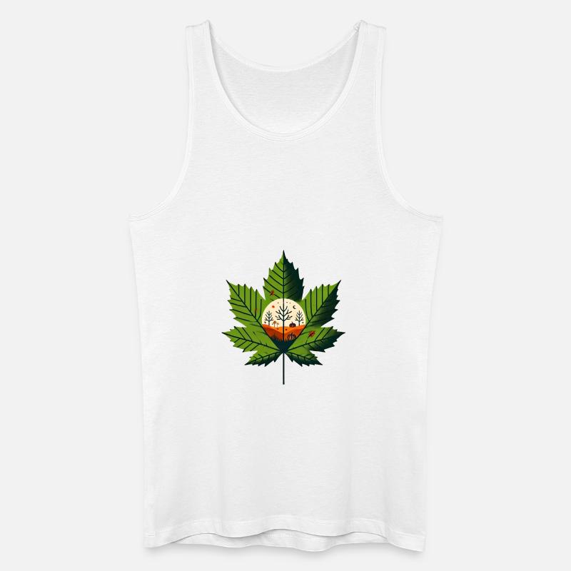 Kastanienblatt - Männer Bio Tank Top - Weiß