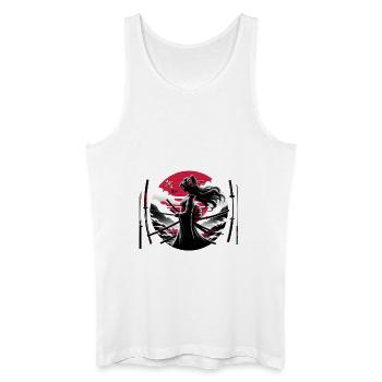 Samurai Girl katana - Men’s Organic Tank Top - white - Front