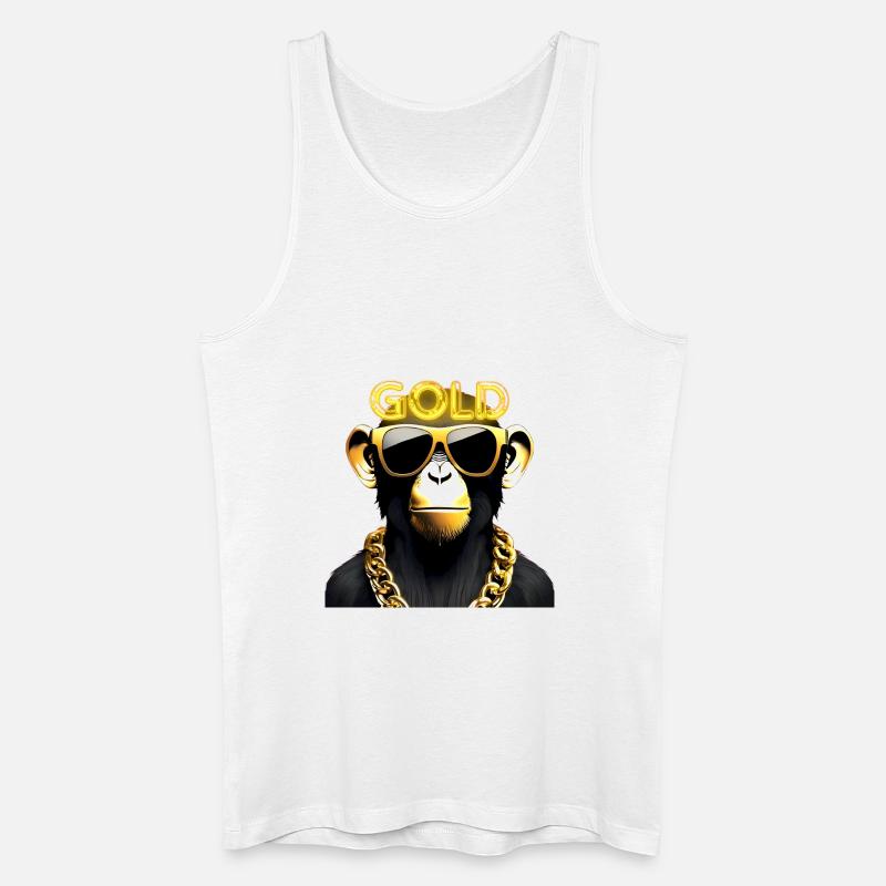 Goldener Affe - Männer Bio Tank Top - Weiß