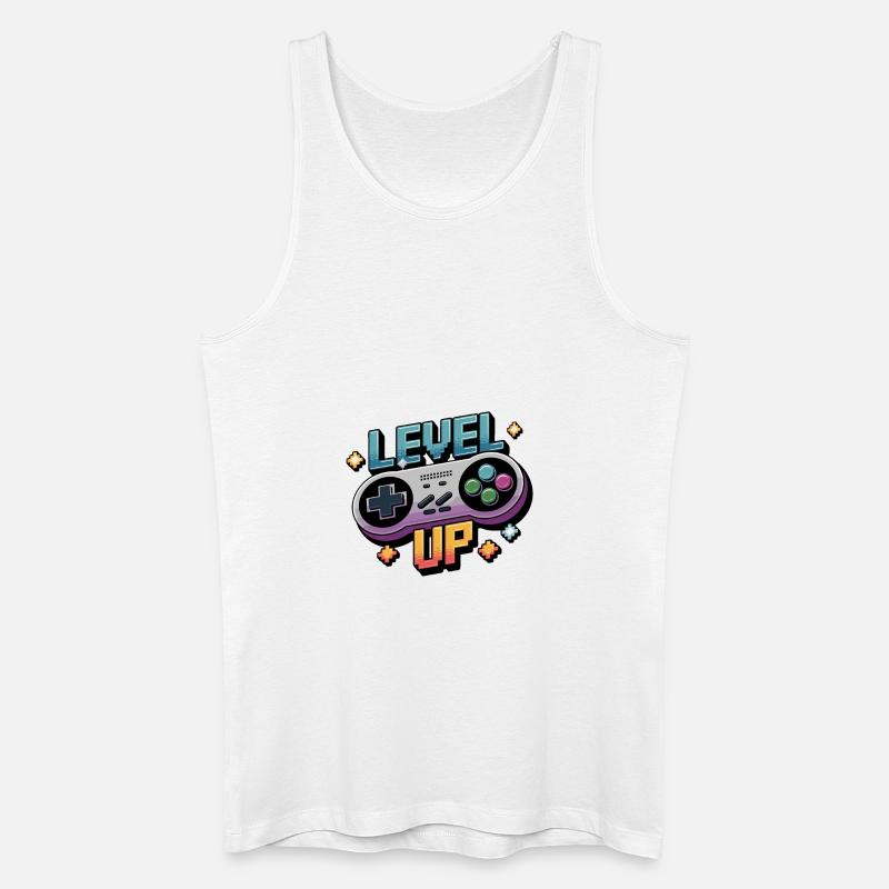 Level Up – Gaming Controller - Männer Bio Tank Top - Weiß