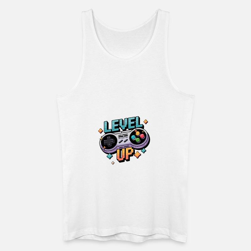 Level Up – Gaming Controller - Männer Bio Tank Top - Weiß