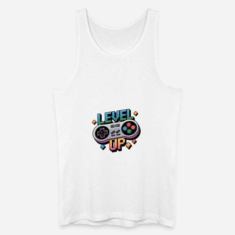 Level Up – Gaming Controller - Männer Bio Tank Top - Weiß