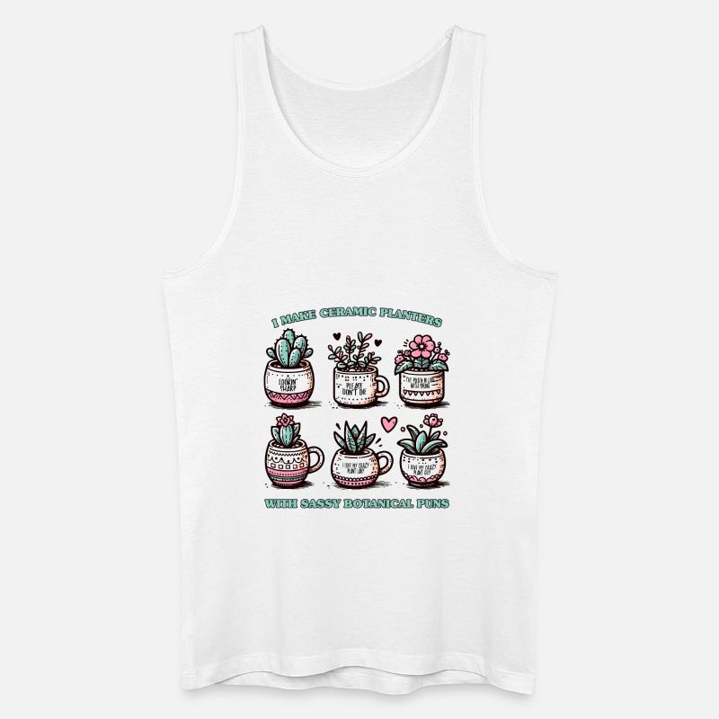 Keramik Pflanzgefäße - Männer Bio Tank Top - Weiß