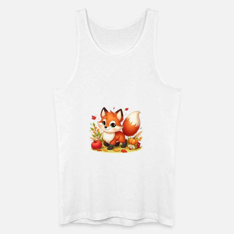 Fuchs Herbst - Männer Bio Tank Top - Weiß