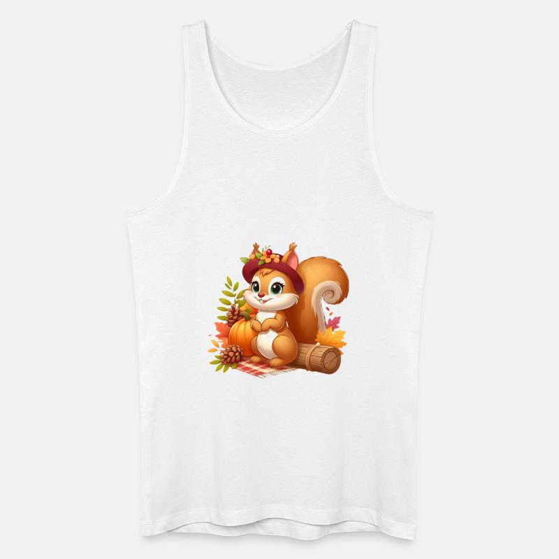 Eichhörnchen Herbst - Männer Bio Tank Top - Weiß