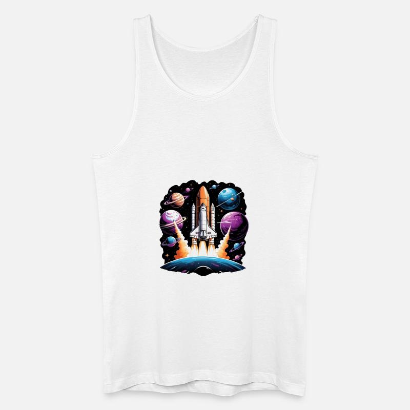Rocket Astronaut Space Gift SpaceShuttle - Men’s Organic Tank Top - white