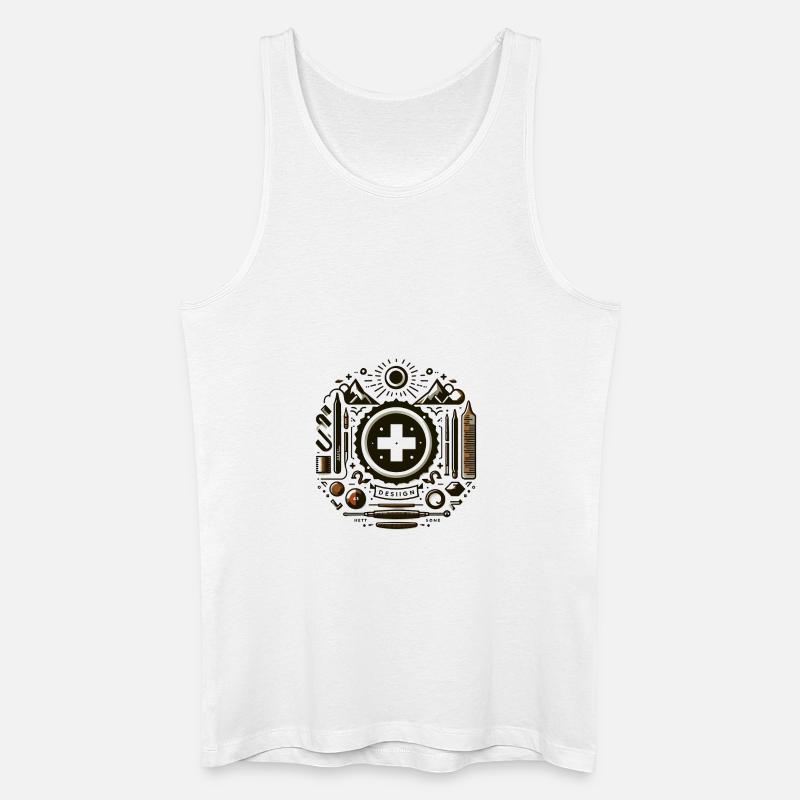 Elemente Frei mit Schweizerkreuz - Männer Bio Tank Top - Weiß
