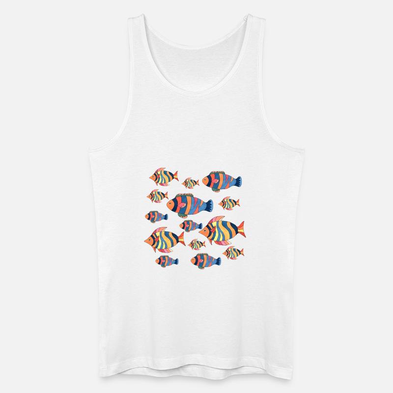 Fisch - Männer Bio Tank Top - Weiß