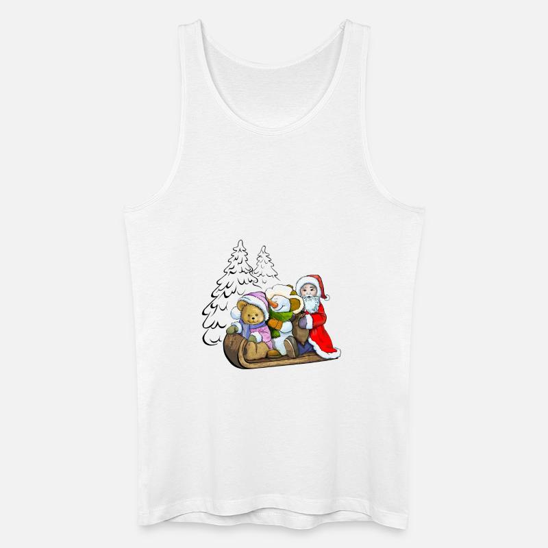 Schlittenfahrt - Männer Bio Tank Top - Weiß