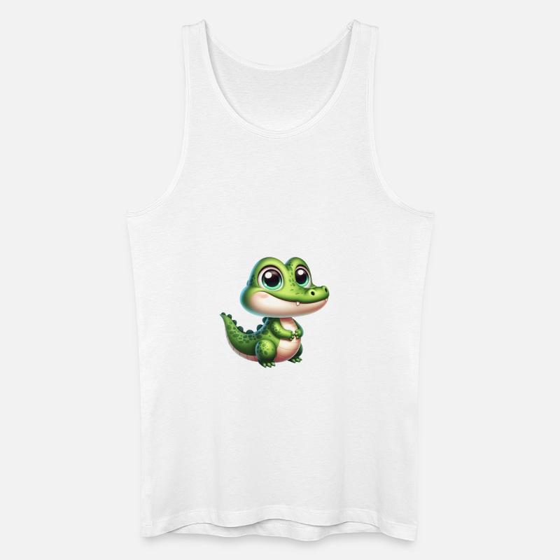 Crocodile - Männer Bio Tank Top - Weiß