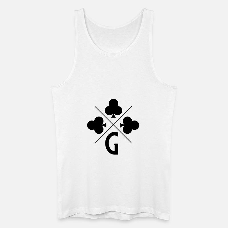 Buchstabe g Glücksklee - Männer Bio Tank Top - Weiß