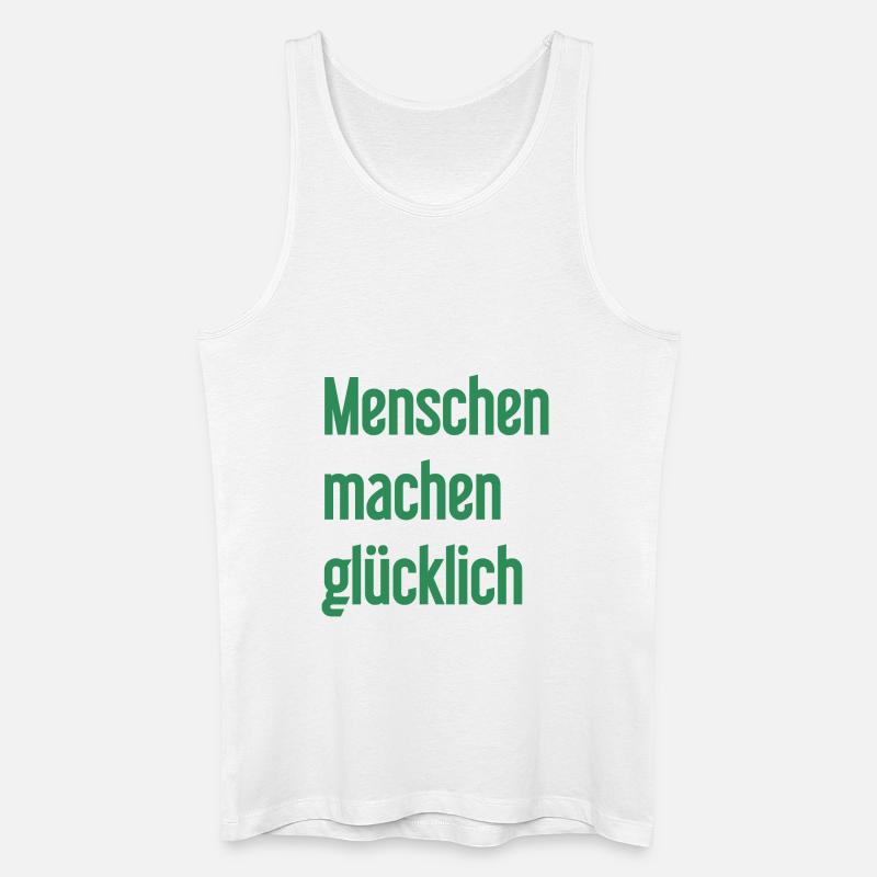 Menschen machen glücklich – Positives Statement - Männer Bio Tank Top - Weiß