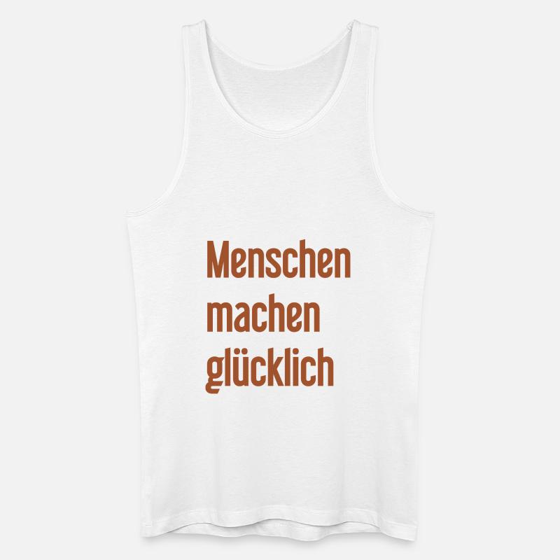 Menschen machen glücklich – Positives Statement - Männer Bio Tank Top - Weiß