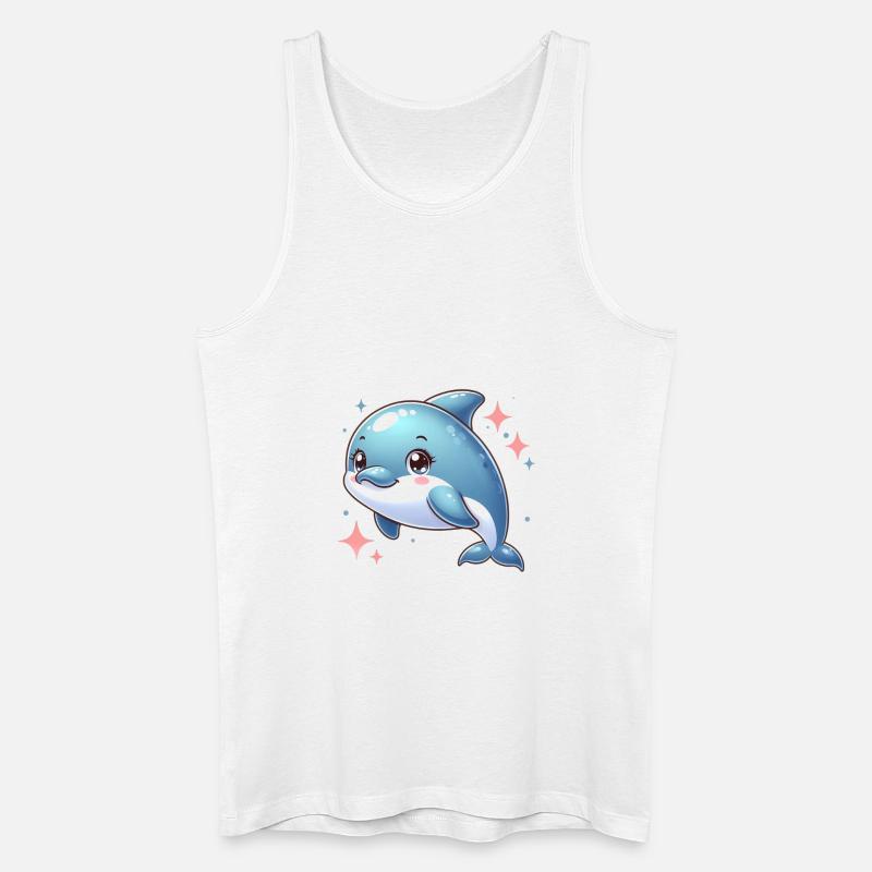 Delfin - Männer Bio Tank Top - Weiß