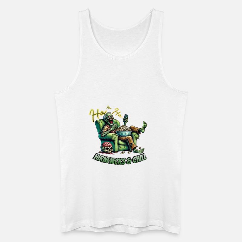 Hirnf#cks & Chill - Männer Bio Tank Top - Weiß