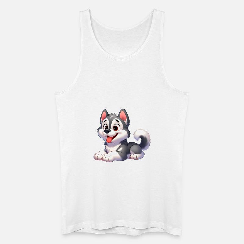 Husky 3 - Männer Bio Tank Top - Weiß