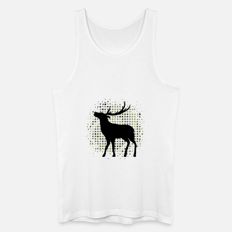 Hirsch - Männer Bio Tank Top - Weiß