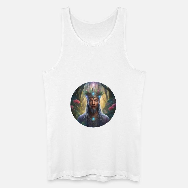 Der Kopf eines magischen Waldmagiers - Männer Bio Tank Top - Weiß