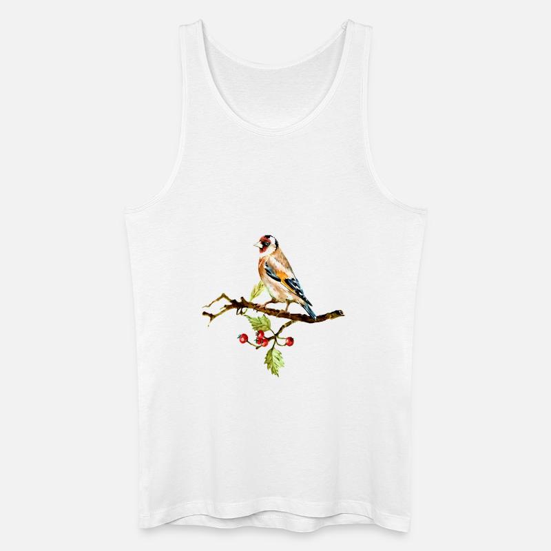 Bunter Vogel - Männer Bio Tank Top - Weiß