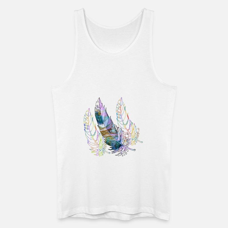 Feder - Männer Bio Tank Top - Weiß