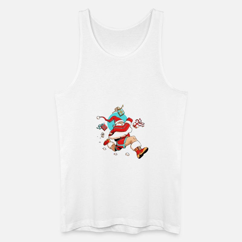 Läufer Weihnachtsmann - Männer Bio Tank Top - Weiß