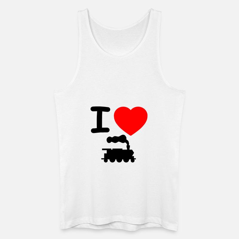 Dampflok - Männer Bio Tank Top - Weiß