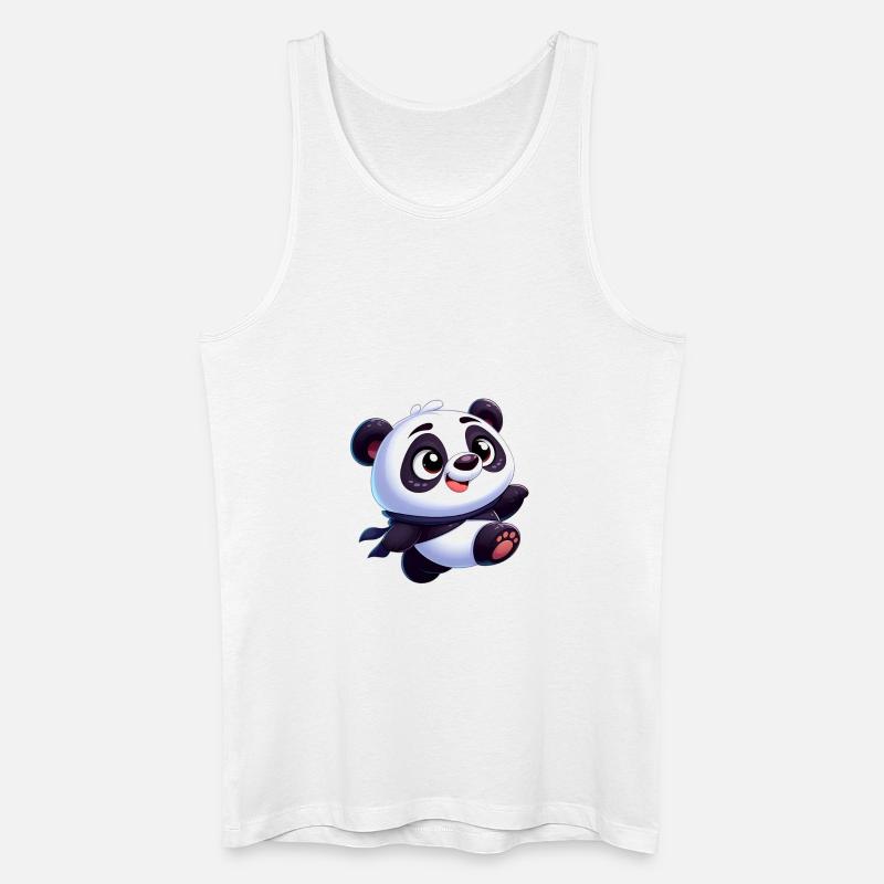 Panda 4 - Männer Bio Tank Top - Weiß