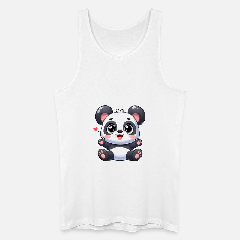 Panda 11 - Männer Bio Tank Top - Weiß