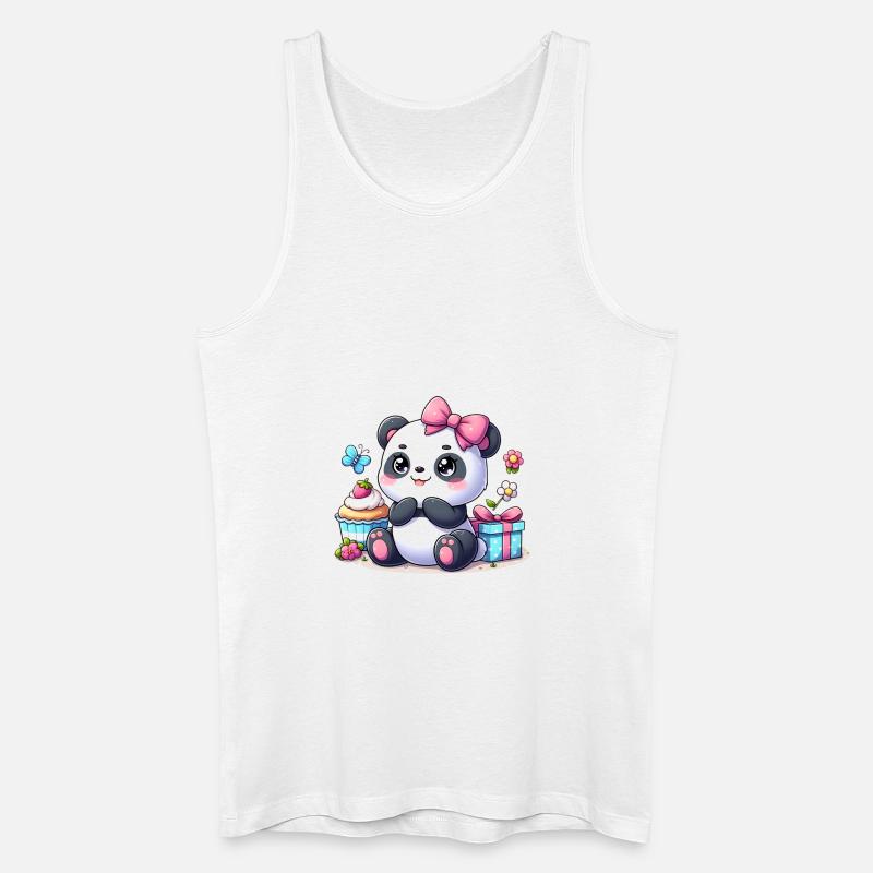 Panda 7 - Männer Bio Tank Top - Weiß