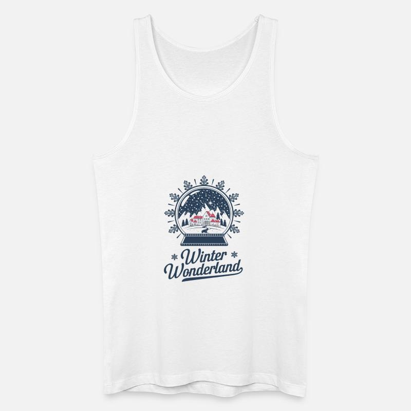 Winterwunderland – Schneekugel mit Dorf - Männer Bio Tank Top - Weiß
