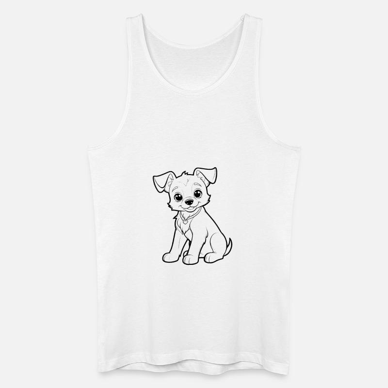 Hund Comic Lustieg - Männer Bio Tank Top - Weiß