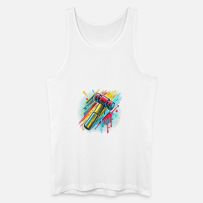 Hammer Typ Handwerker - Männer Bio Tank Top - Weiß