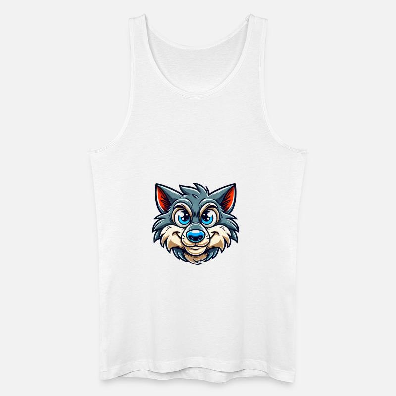 Wolf Comic - Men’s Organic Tank Top - white