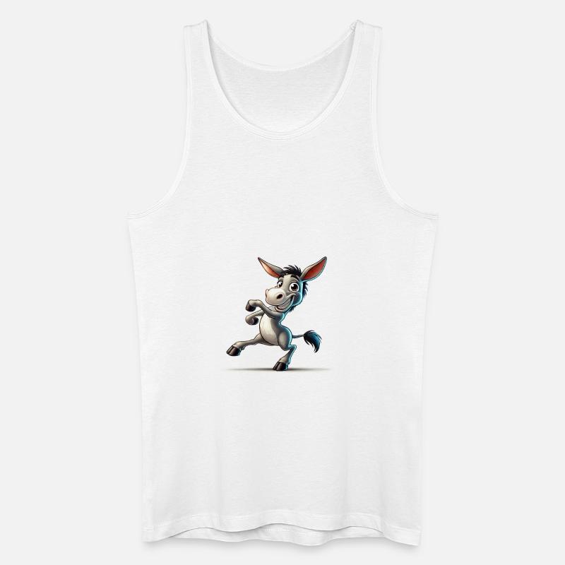 Esel Comic - Männer Bio Tank Top - Weiß