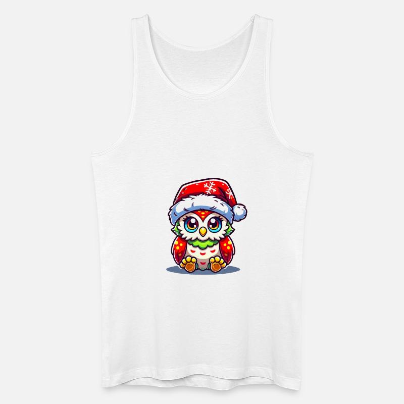Eule Weihnachten - Männer Bio Tank Top - Weiß