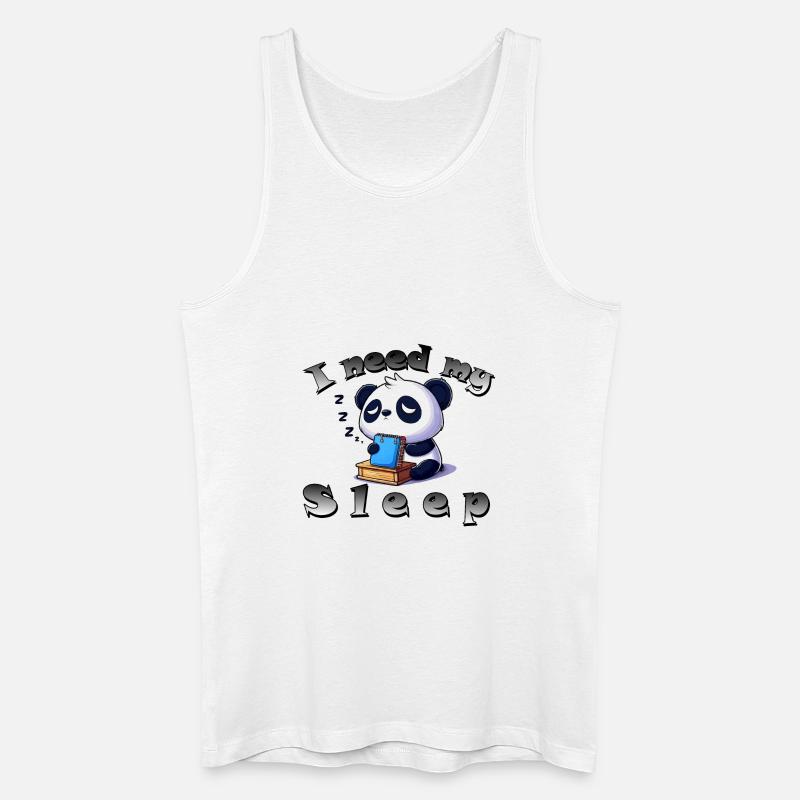 Panda Sleep Schläfrig - Männer Bio Tank Top - Weiß