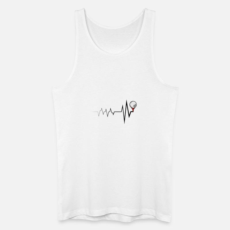Golf Heartbeat Golf Golf Geschenkidee - Männer Bio Tank Top - Weiß