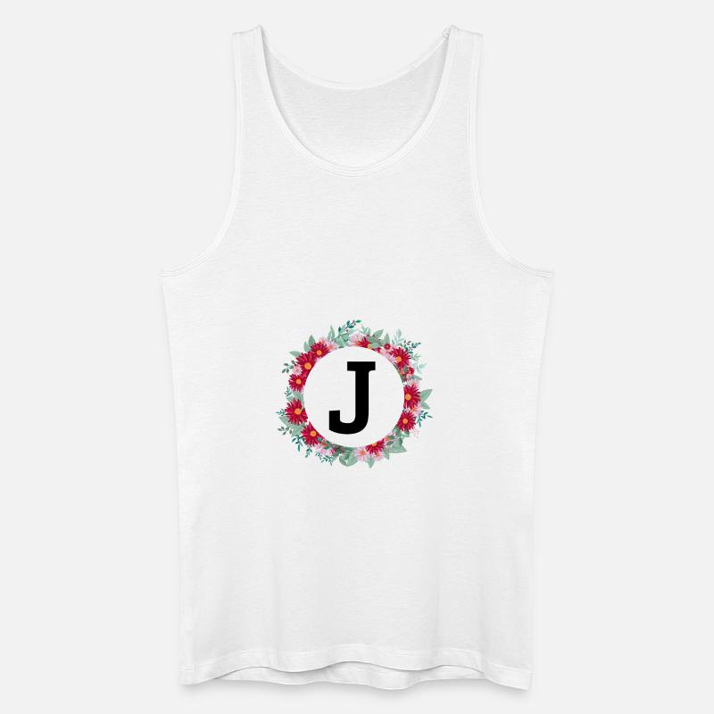 Buchstabe j Blumenkranz - Männer Bio Tank Top - Weiß