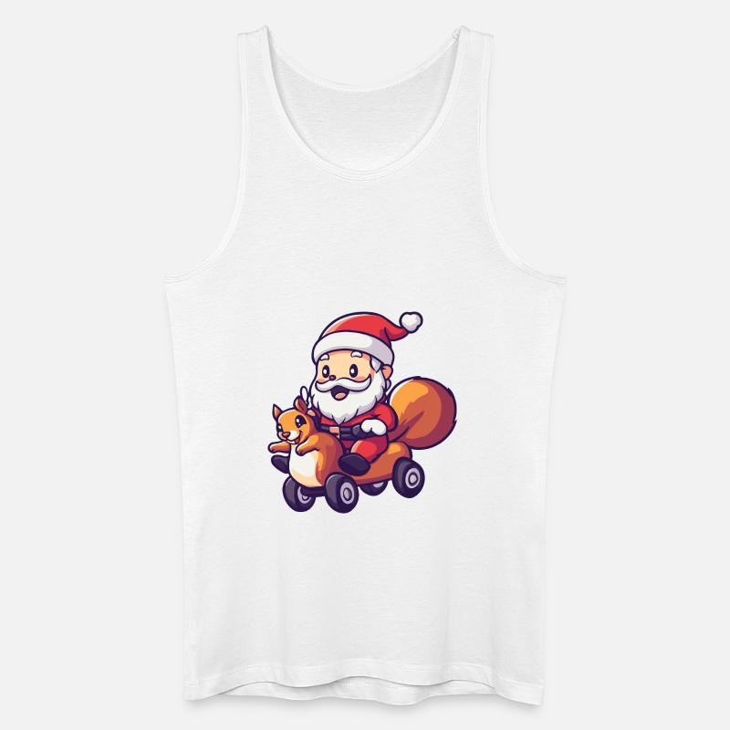 Eichhörnchen Weihnachtsmann Cartoon - Männer Bio Tank Top - Weiß