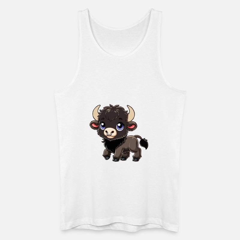 Bison-Kind - Männer Bio Tank Top - Weiß