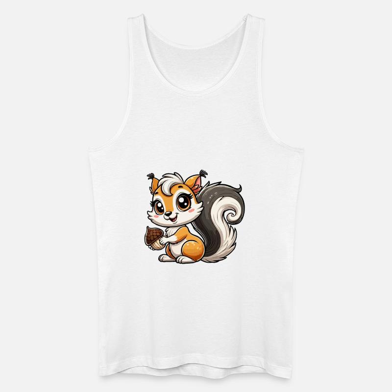 Mädchen Eichhörnchen - Männer Bio Tank Top - Weiß