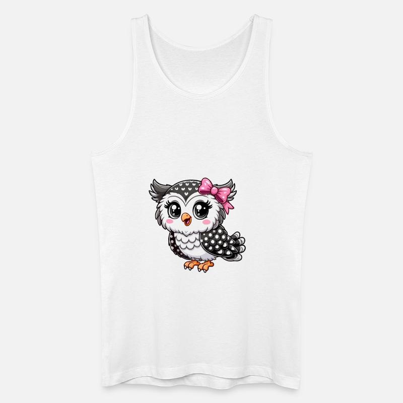 Eulenmädchen - Männer Bio Tank Top - Weiß